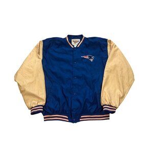 Vintage 90s Reebok New England Patriots Two Tone NFL Bomber Jacket Men's Large